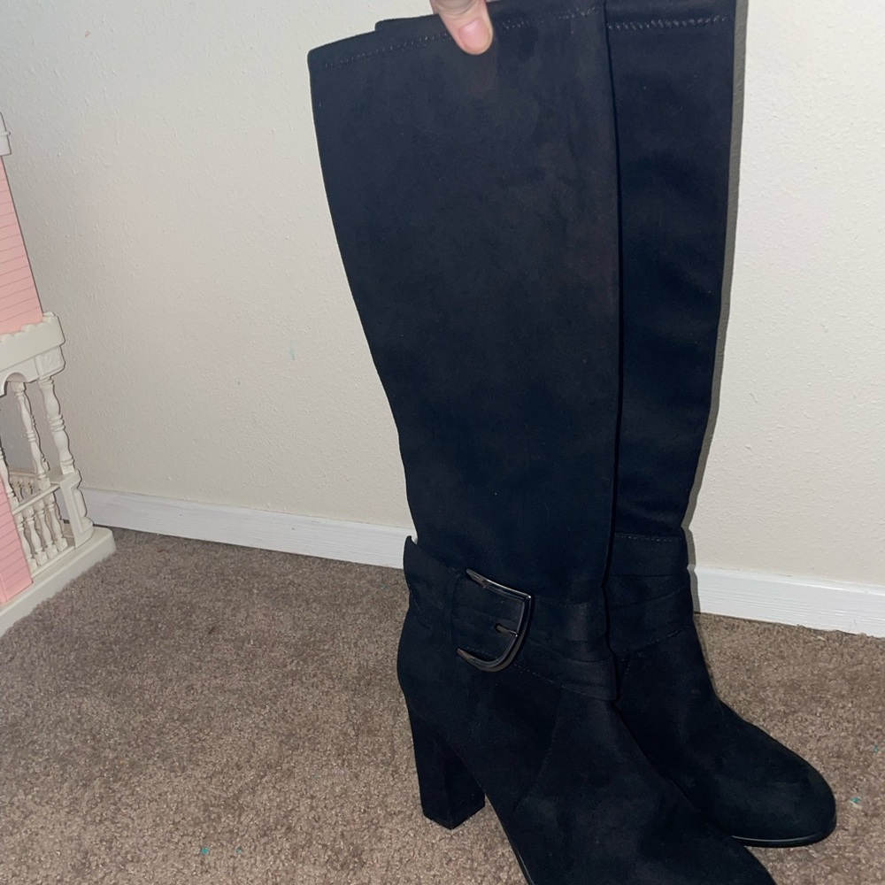 4” heel Black Impo Stretch Boots 8.5W